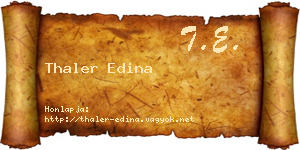 Thaler Edina névjegykártya